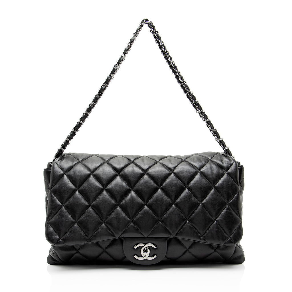 Chanel Lambskin 3 Accordion Maxi Flap Bag