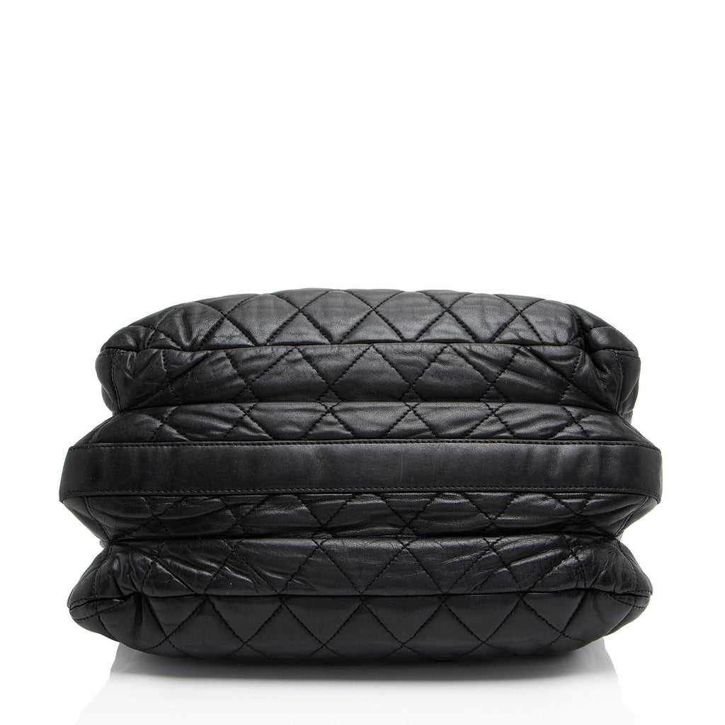 Chanel Lambskin 3 Accordion Maxi Flap Bag