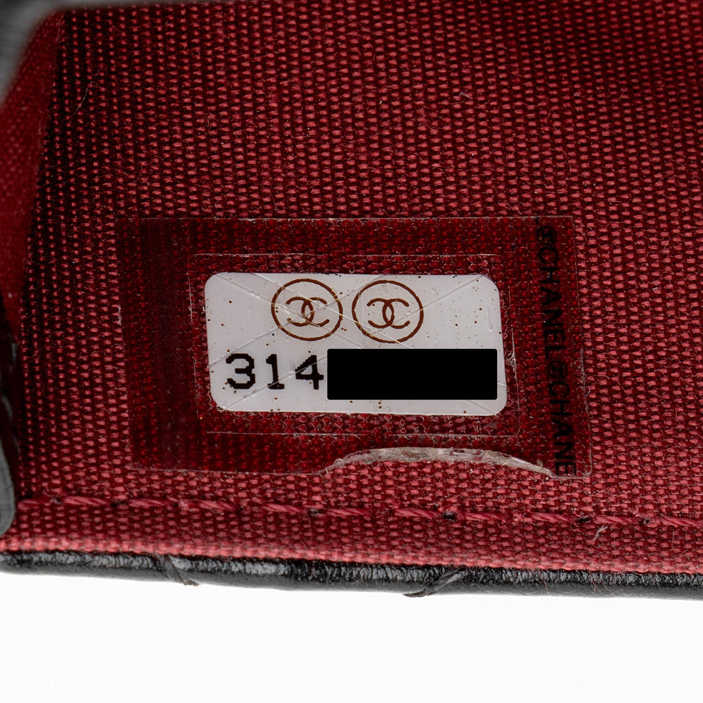 Chanel Lambskin Diamond Lock Card Holder on Chain