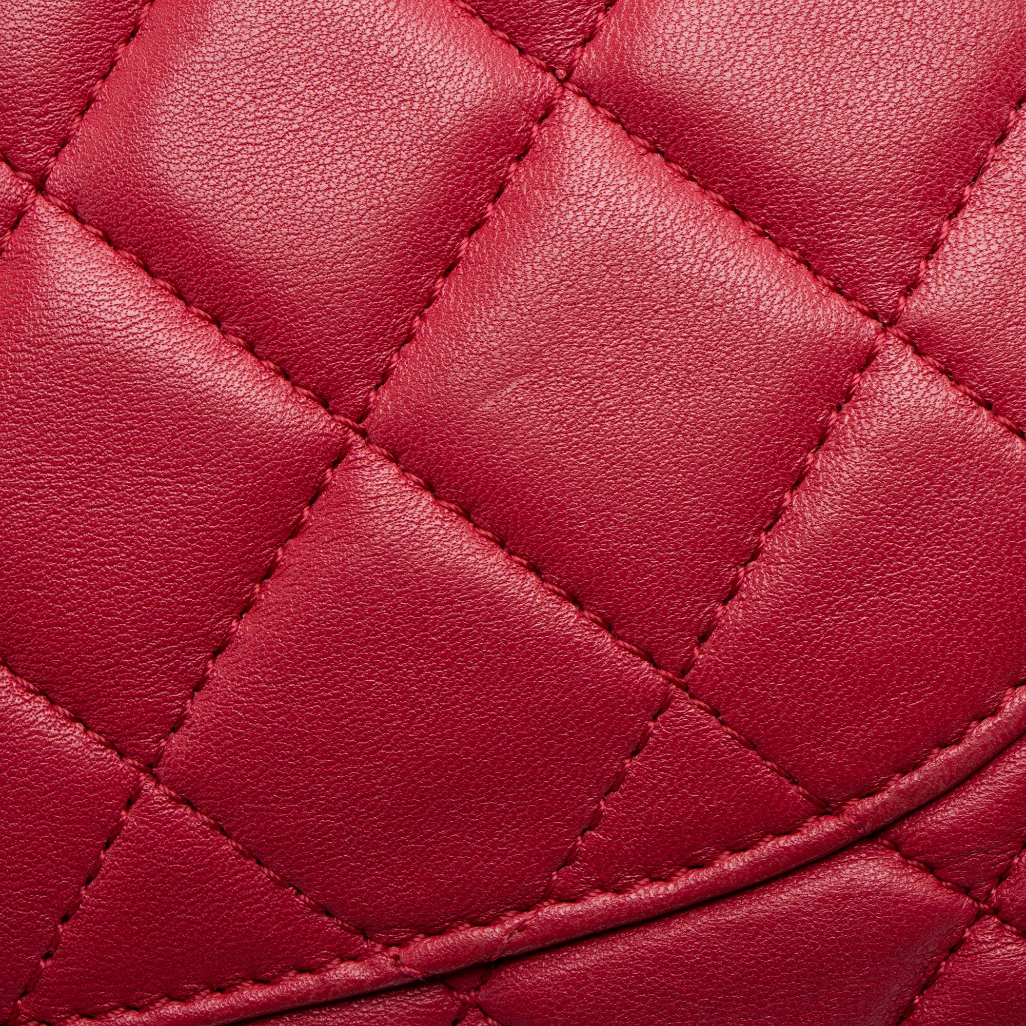 Chanel Lambskin Jumbo Chanel 3 Accordion Flap Bag