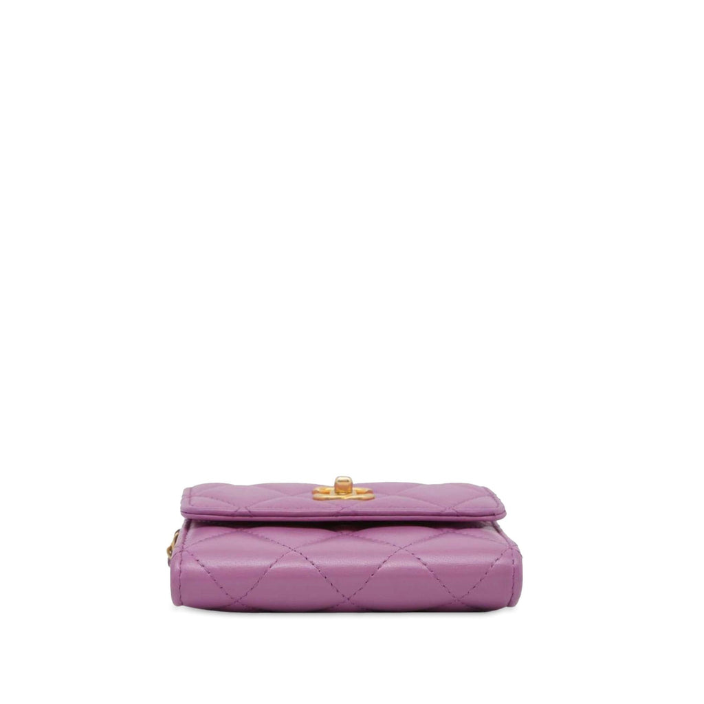 Chanel Lambskin Mini Pearl Crush Wallet with Chain (SHG-rngcqW)