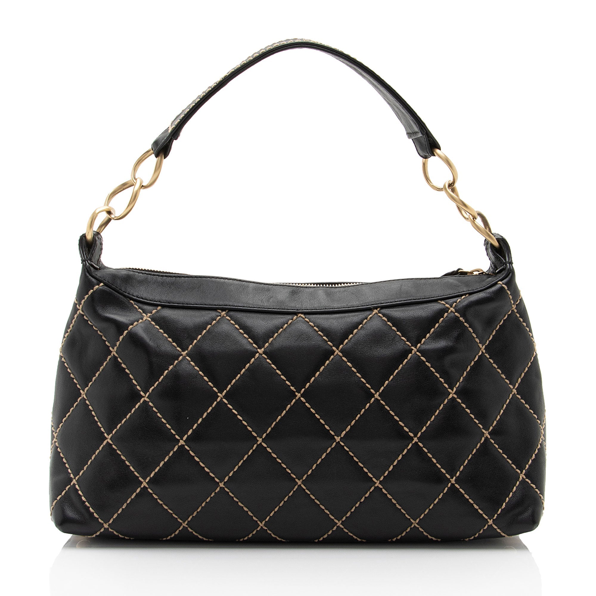Chanel Lambskin Surpique Large Shoulder Bag (SHF-T8EzC0)