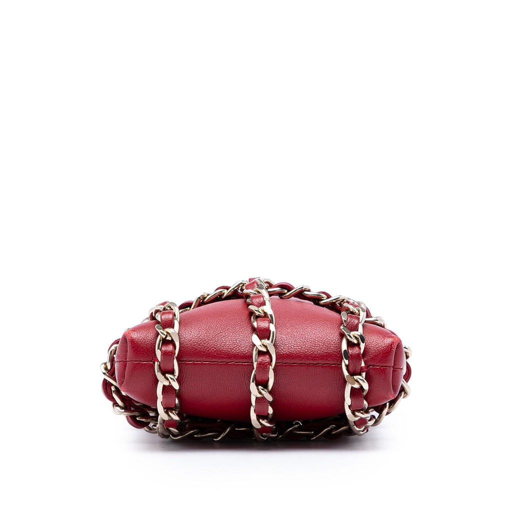 Chanel Lambskin Tech Me Out Clutch With Chain