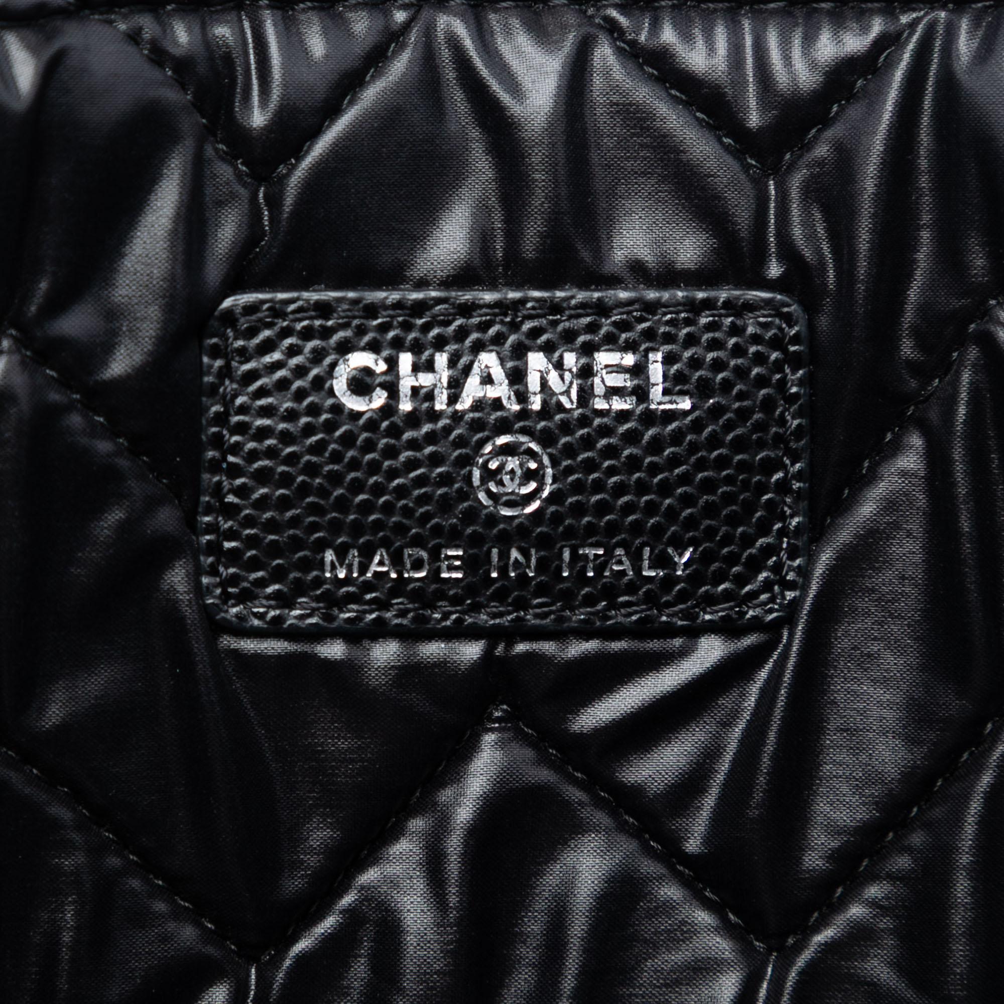 Chanel Large Chevron Caviar O Case Clutch