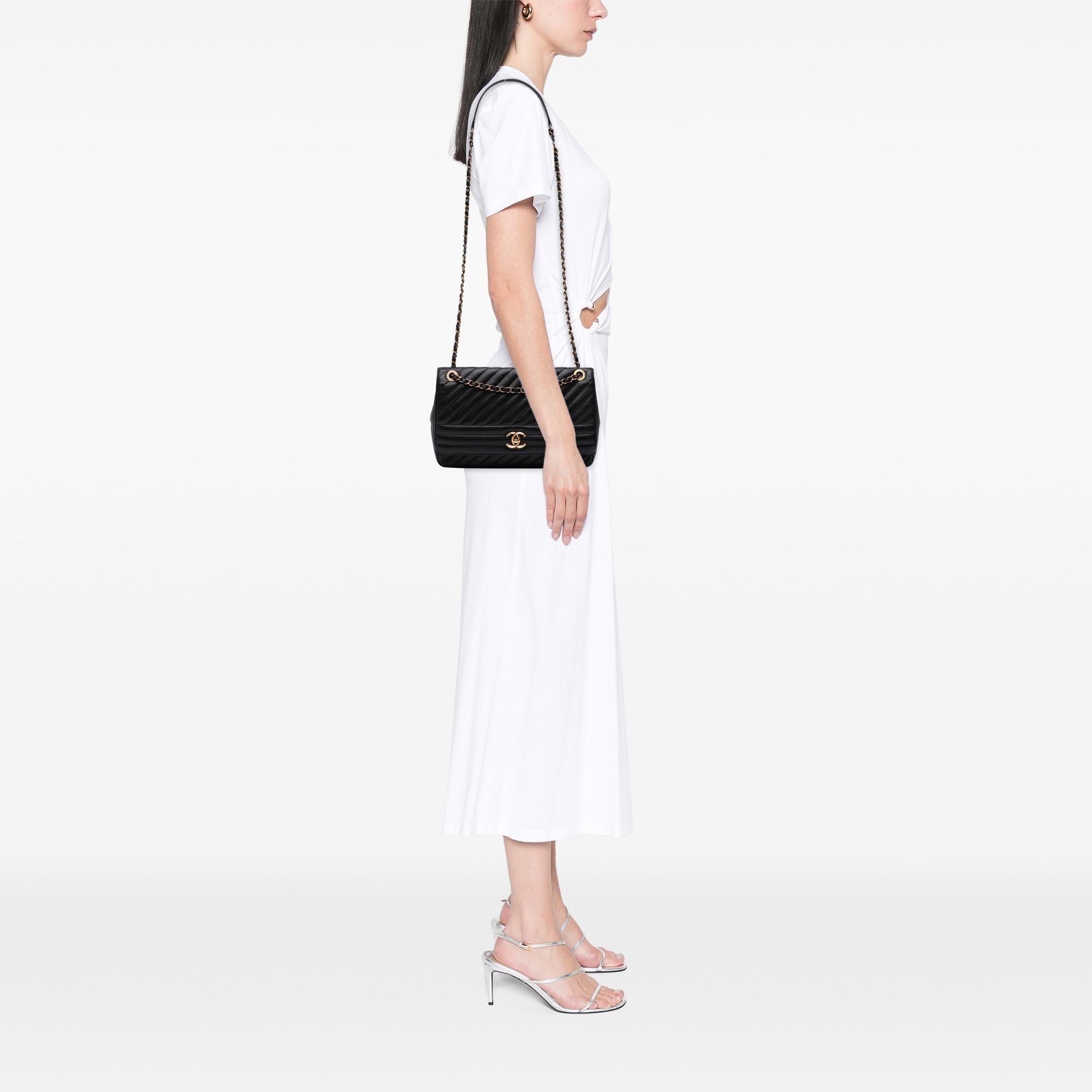 Chanel Large Diagonal Quilted Goatskin Flap