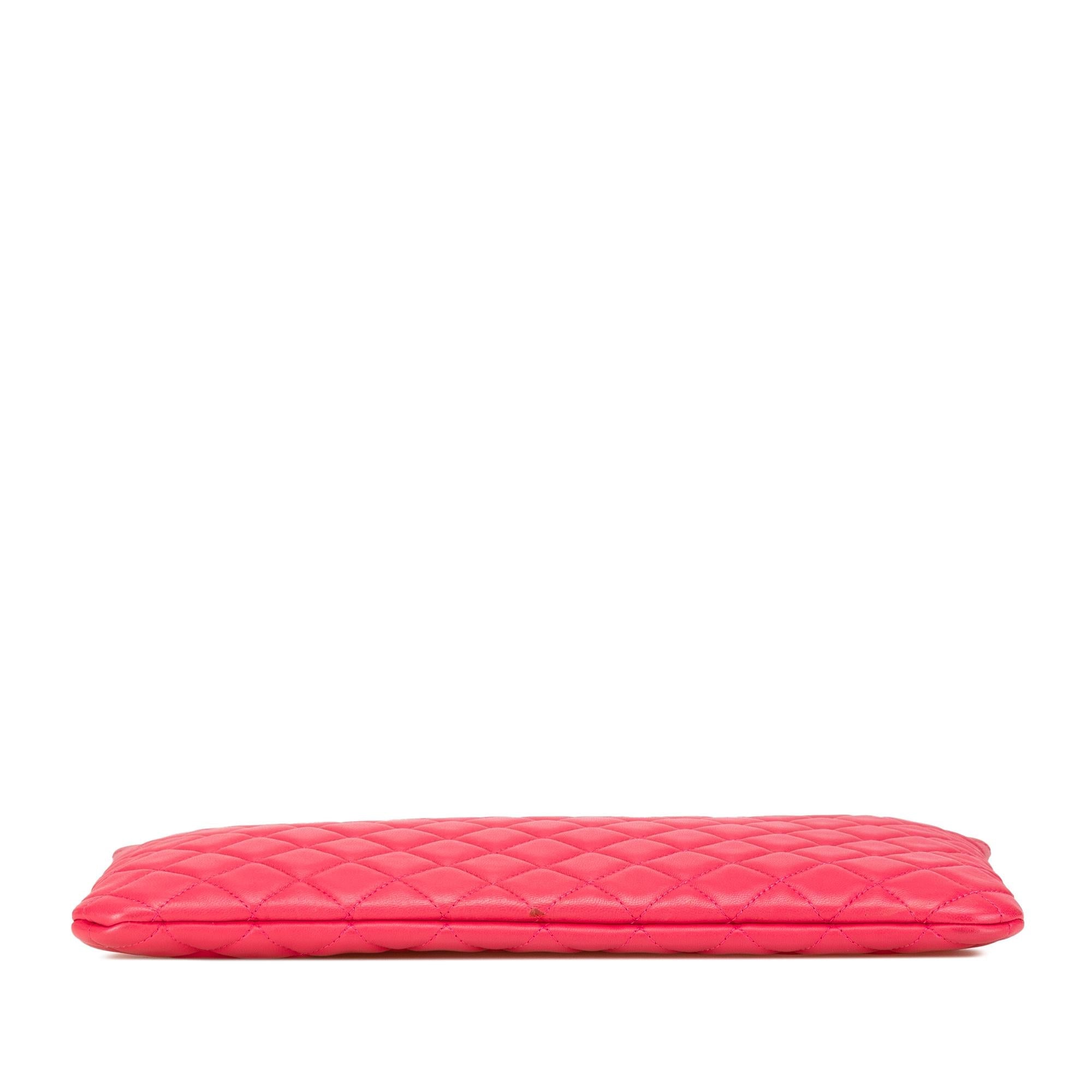Chanel Large Quilted Lambskin O Case Clutch