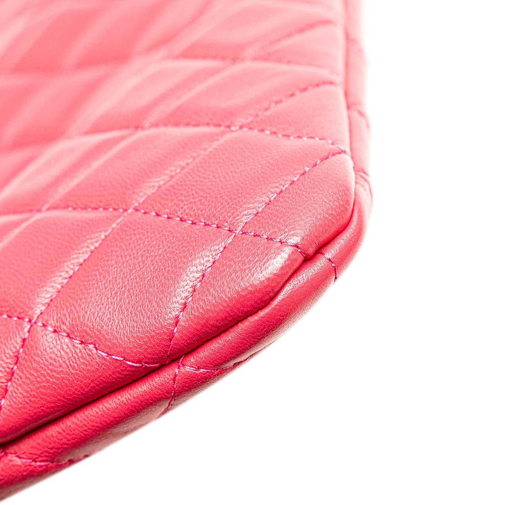 Chanel Large Quilted Lambskin O Case Clutch