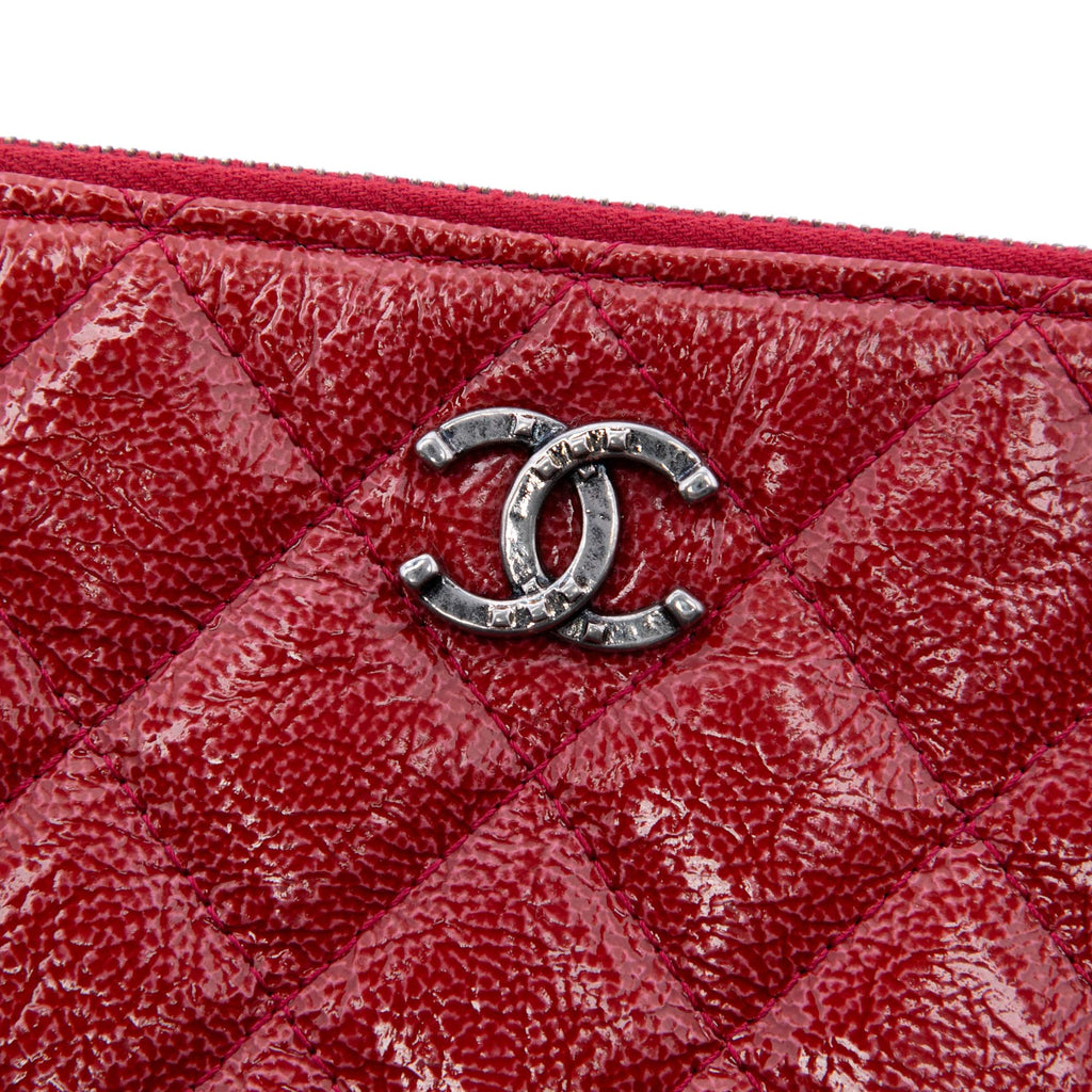 Chanel Large Quilted Patent O Case Clutch