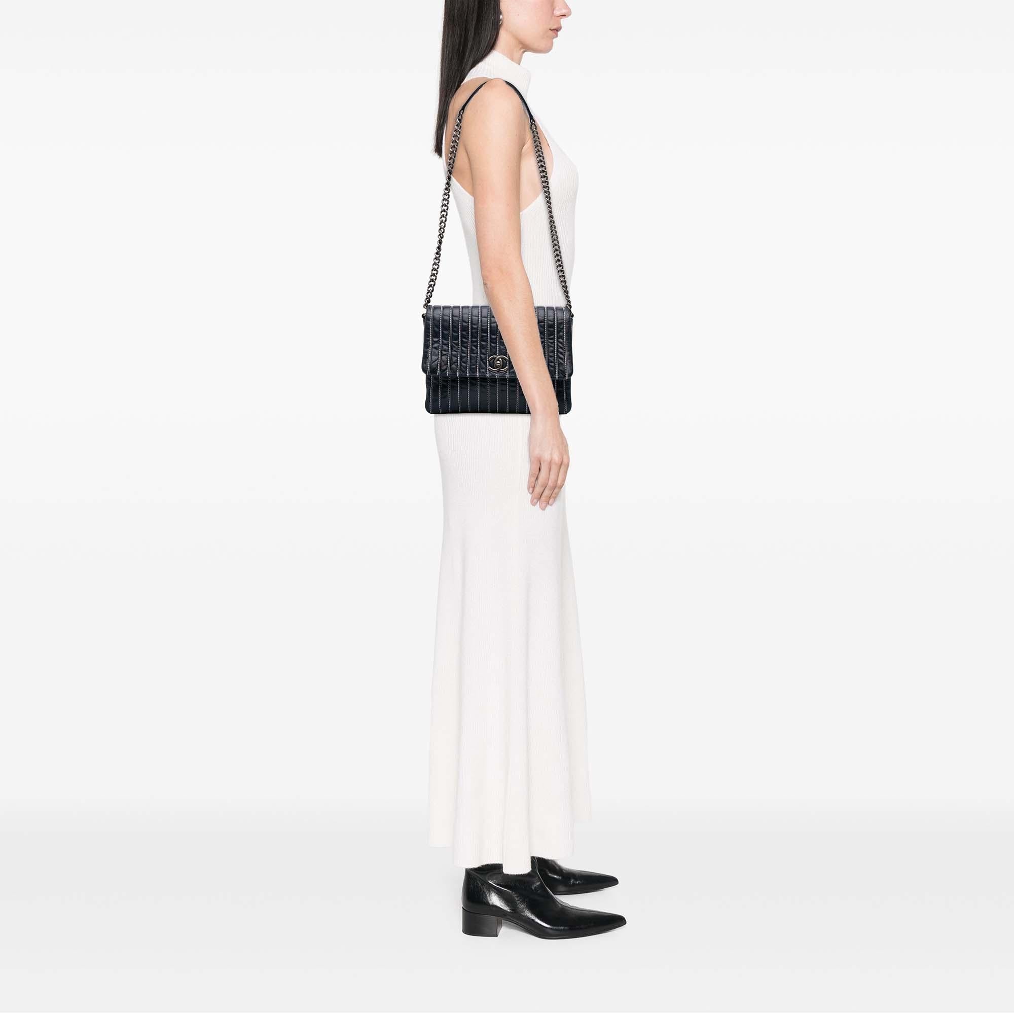 Chanel Large Vertical Quilted Lambskin Stitched Single Flap