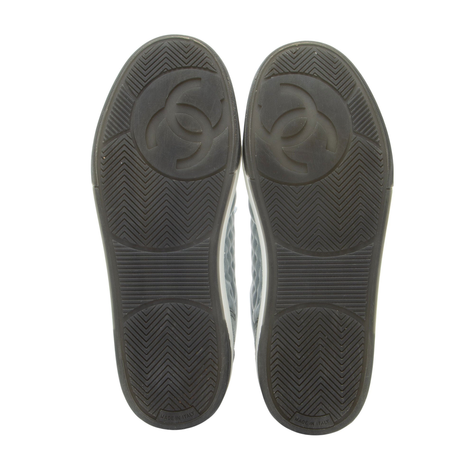 Chanel Suede Studded Logo Sneakers - Size 9.5 / 39.5