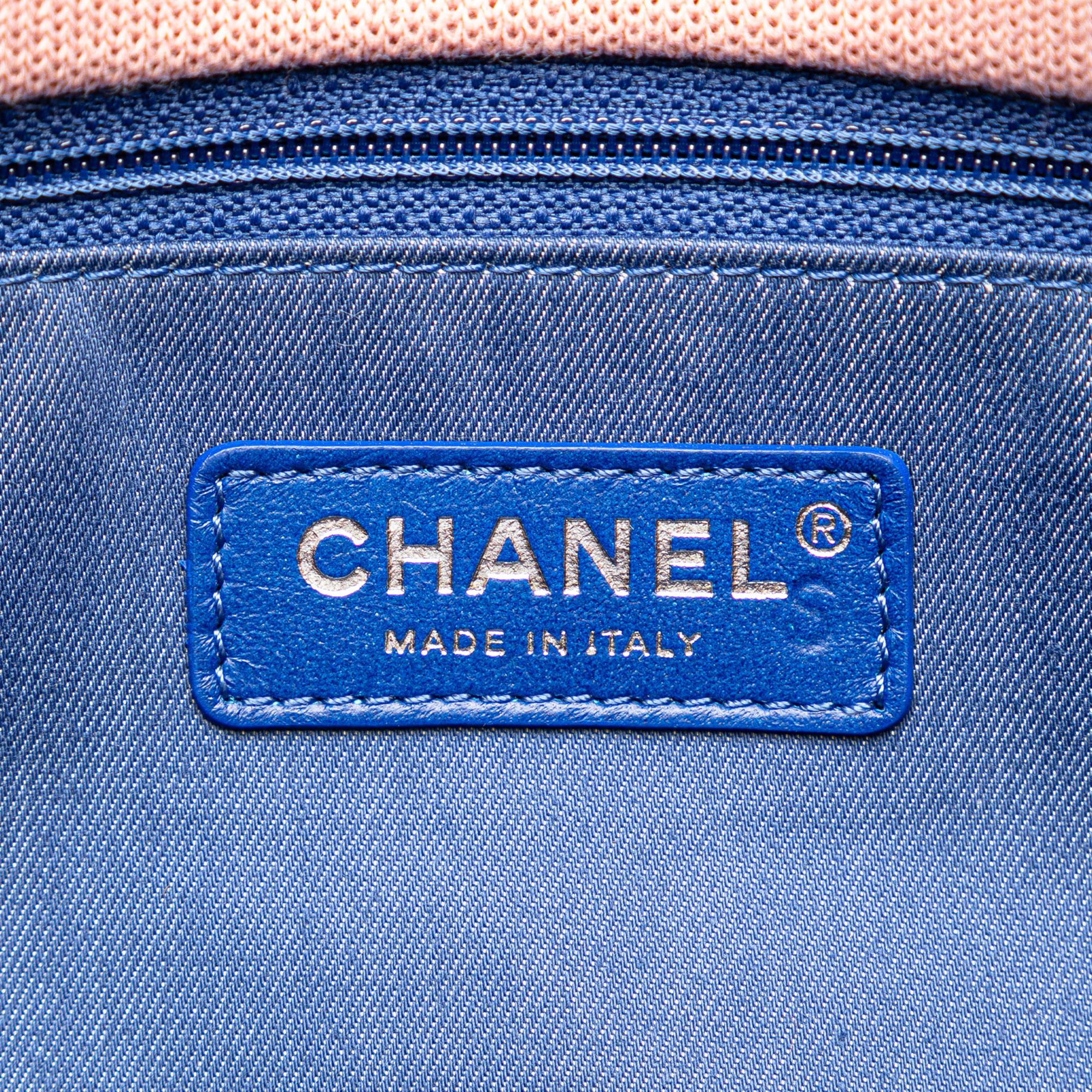 Chanel Maxi Stripe Jersey Felt and Rope Flap (SHG-64cbwe)