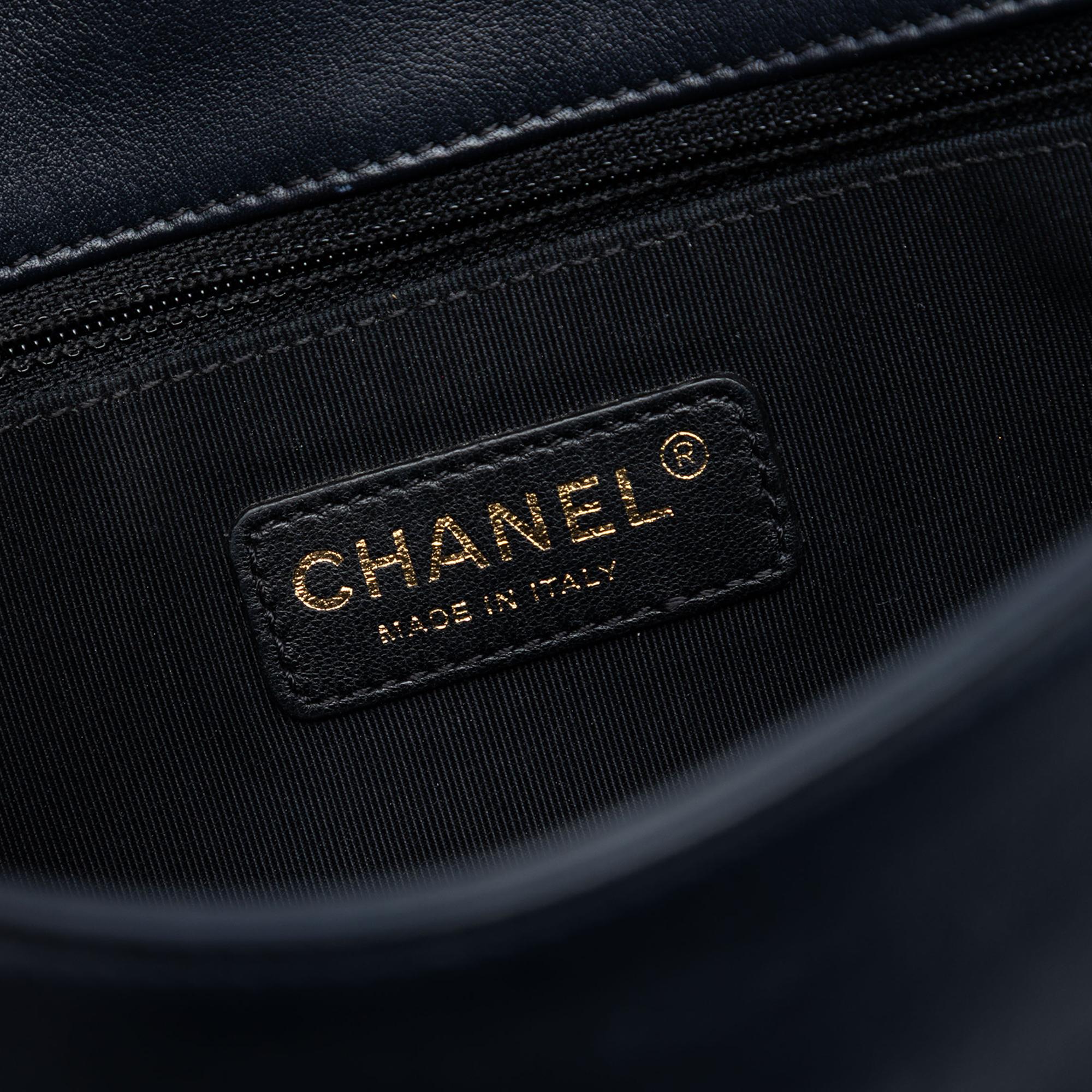 Chanel Medium Bicolor Calfskin Graphic Flap
