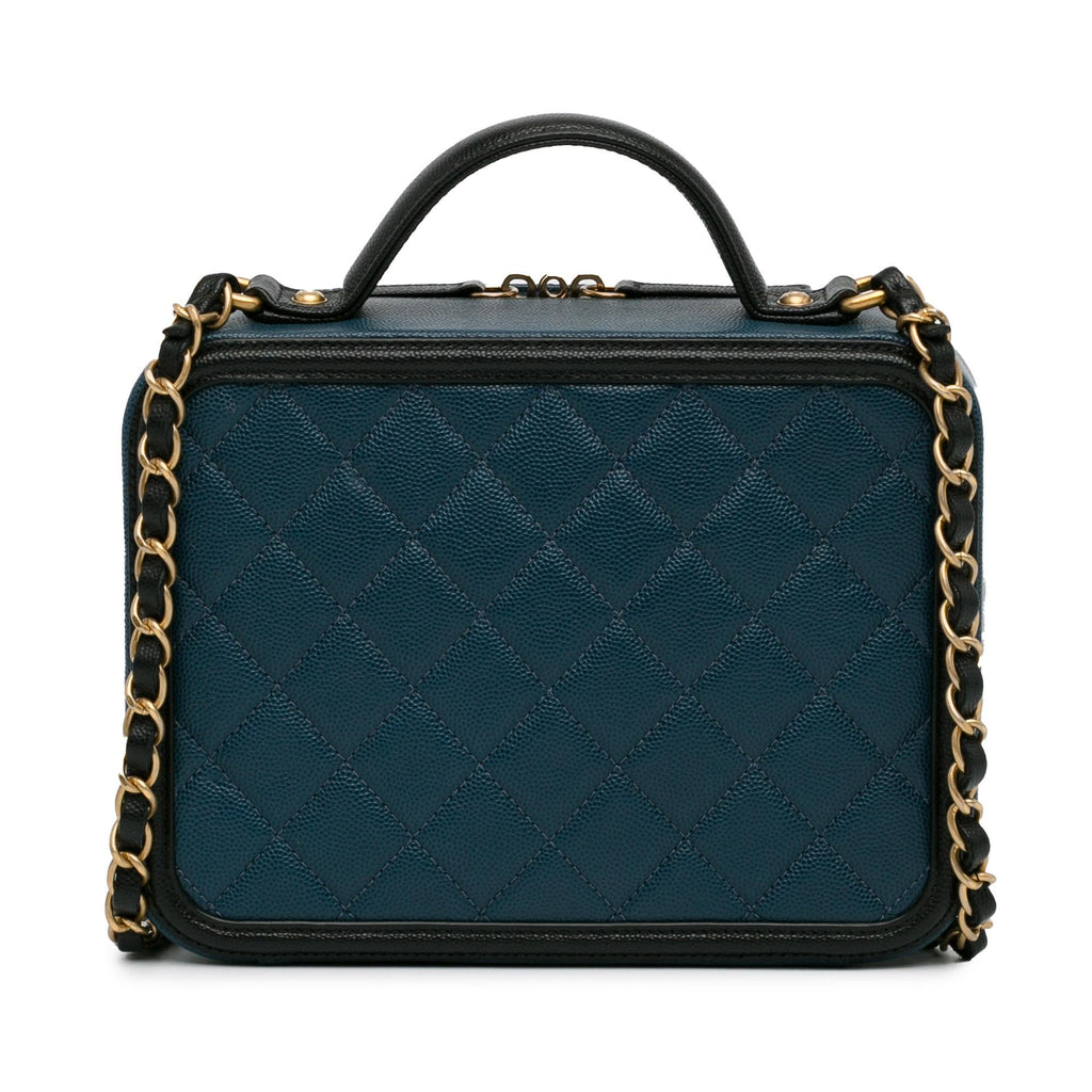 Chanel Medium Bicolor Caviar CC Filigree Vanity Case (SHG-FS85RY)