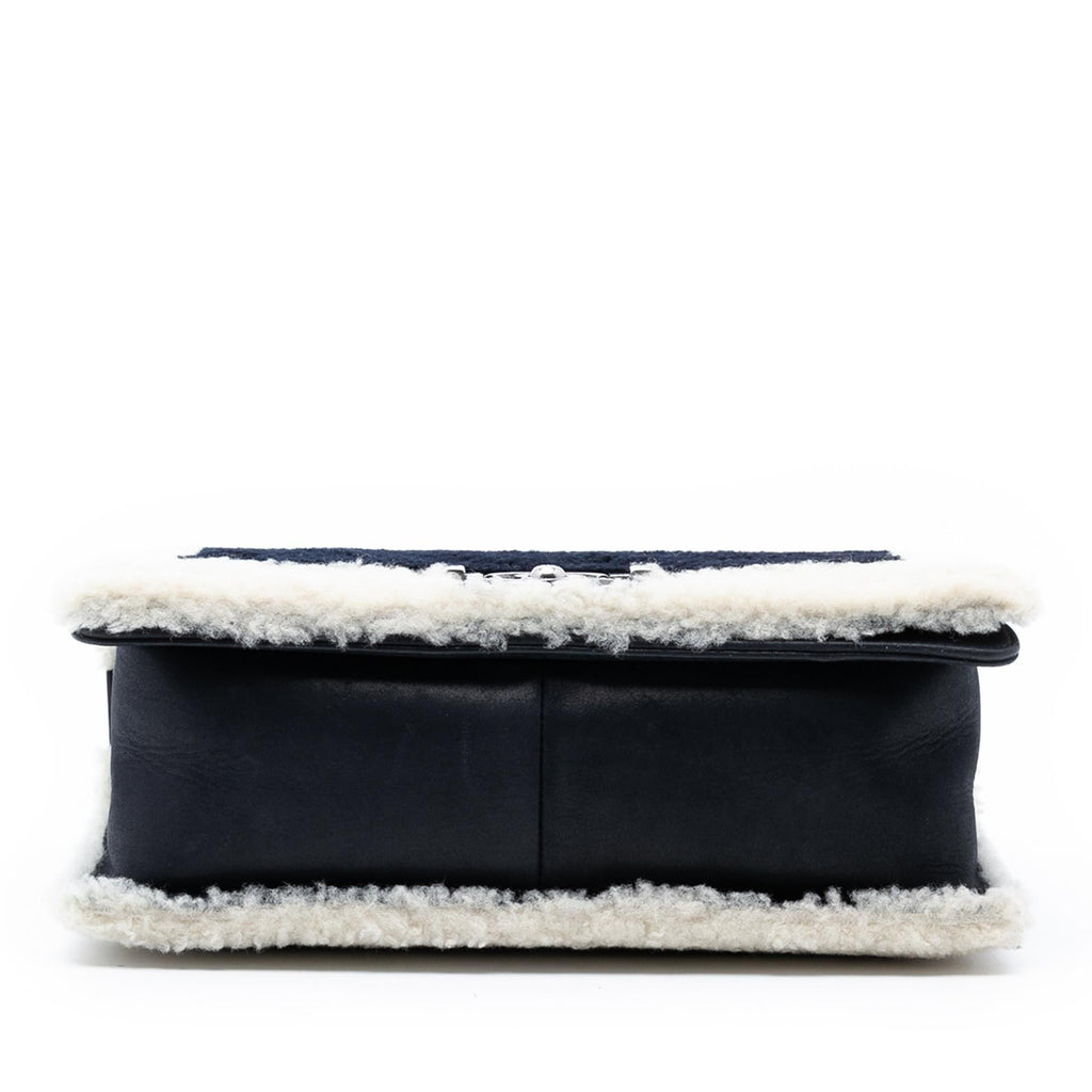 Chanel Medium Bicolor Shearling Boy Flap