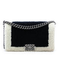 Chanel Medium Bicolor Shearling Boy Flap