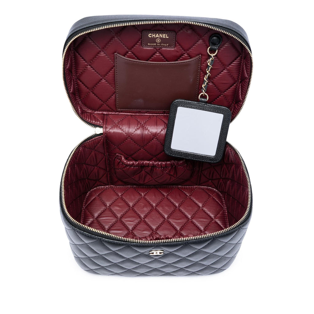 Chanel Medium CC Quilted  Caviar Vanity Case