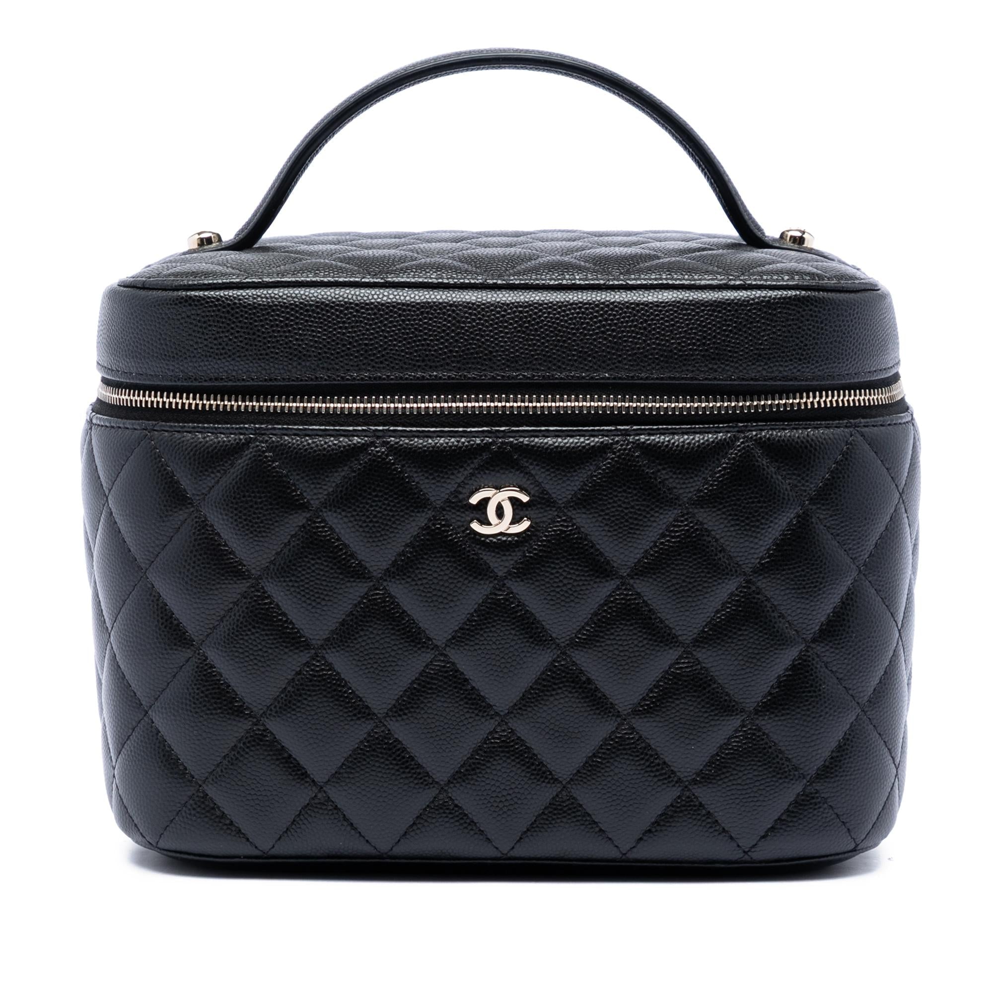 Chanel Medium CC Quilted  Caviar Vanity Case