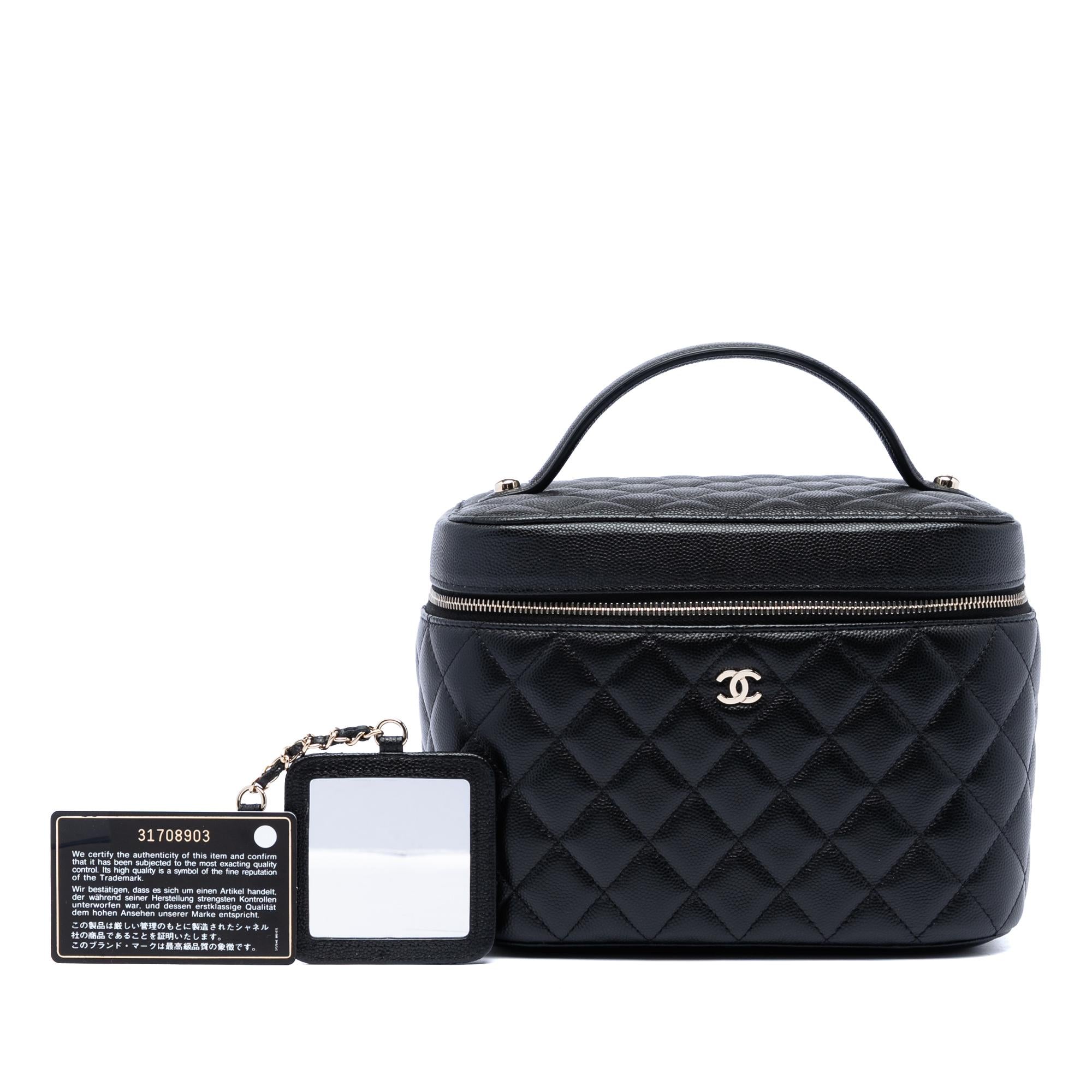Chanel Medium CC Quilted  Caviar Vanity Case