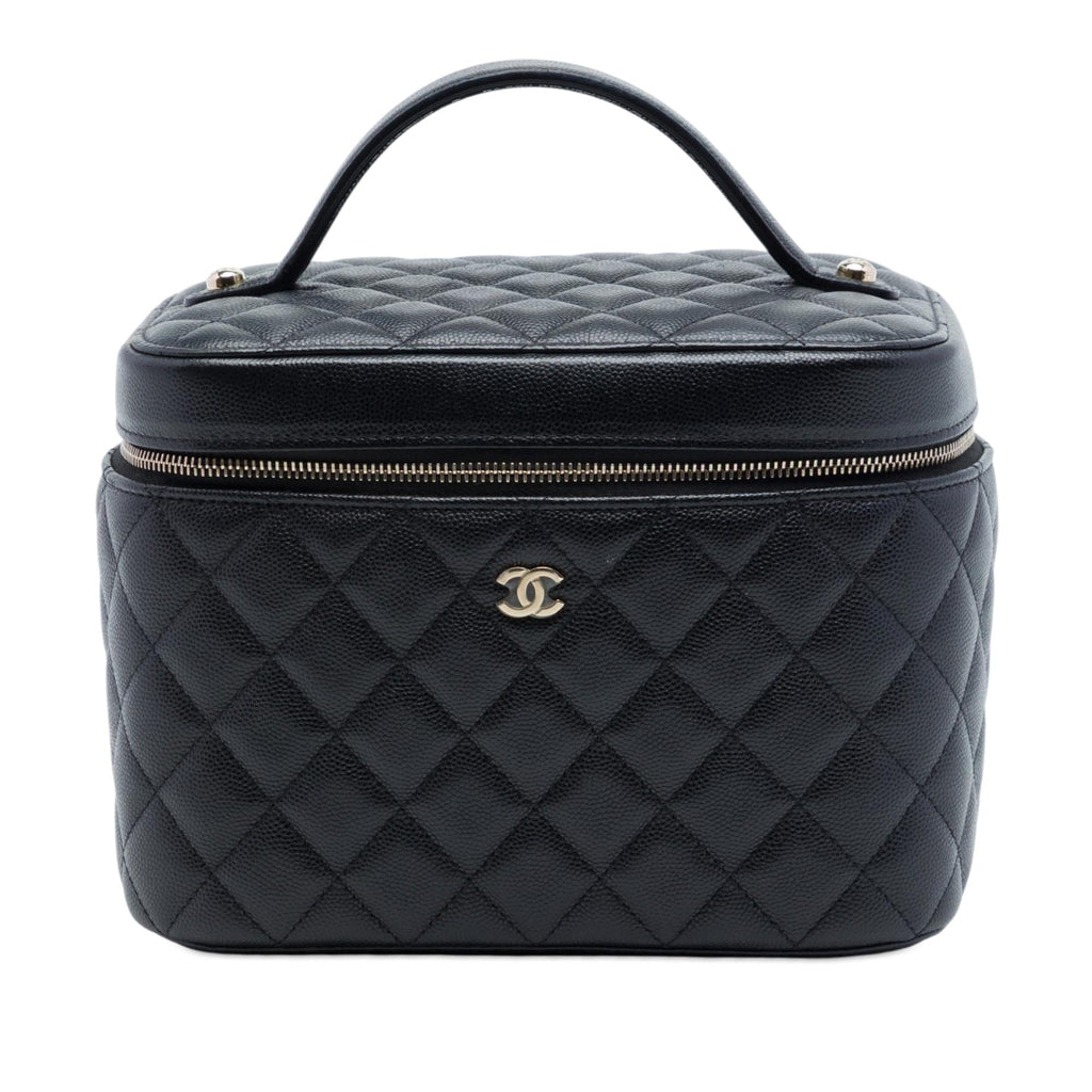 Chanel Medium CC Quilted  Caviar Vanity Case