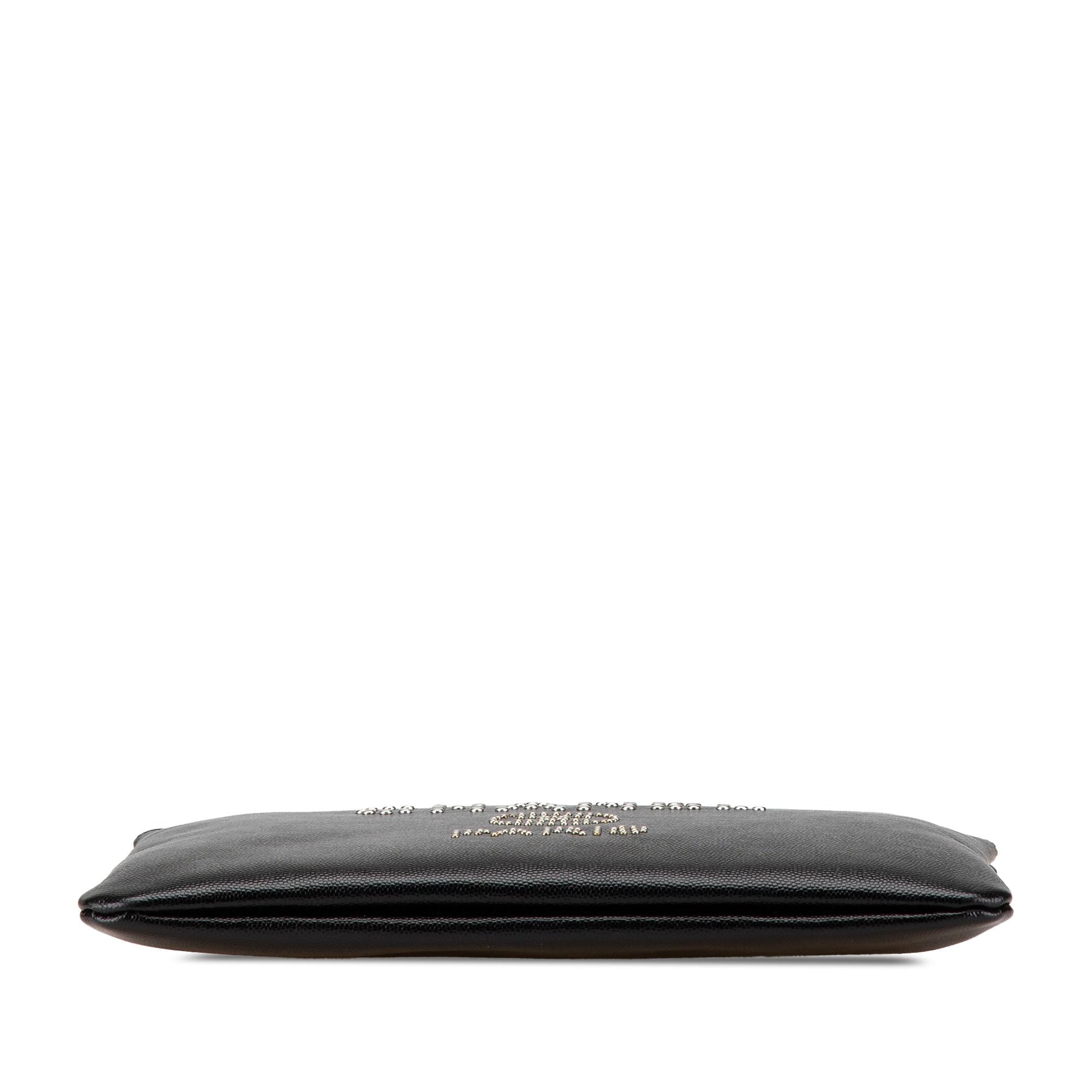 Chanel Medium Caviar Deauville Studded O Case Clutch