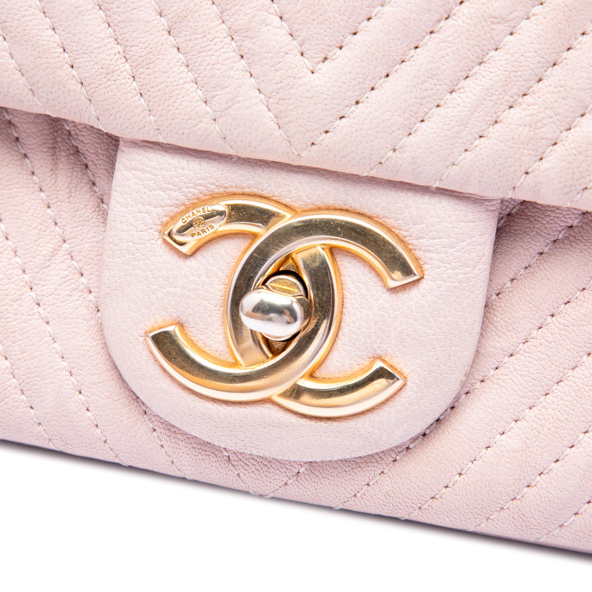 Chanel Medium Chevron Wrinkled Calfskin Medallion Charm Flap