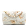 Chanel Medium Classic Printed Denim Floral Double Flap