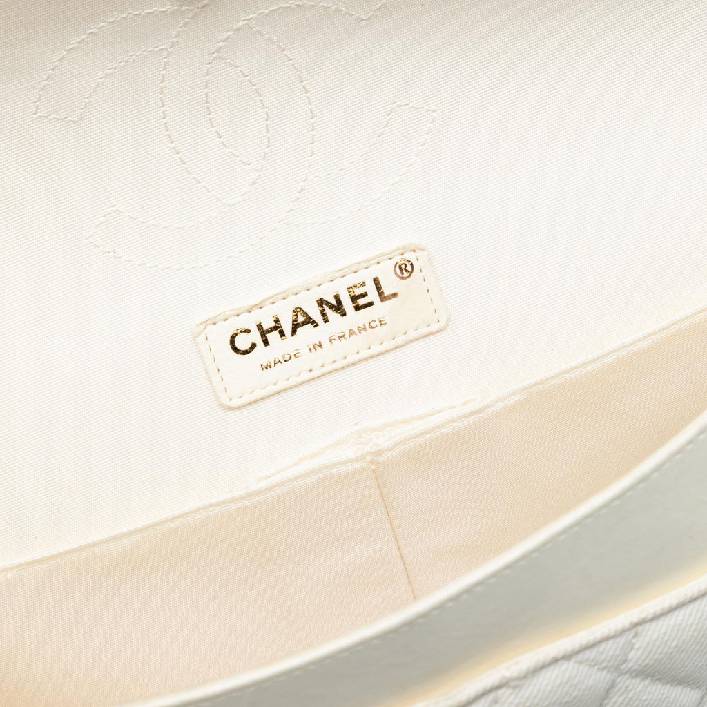 Chanel Medium Classic Printed Denim Floral Double Flap