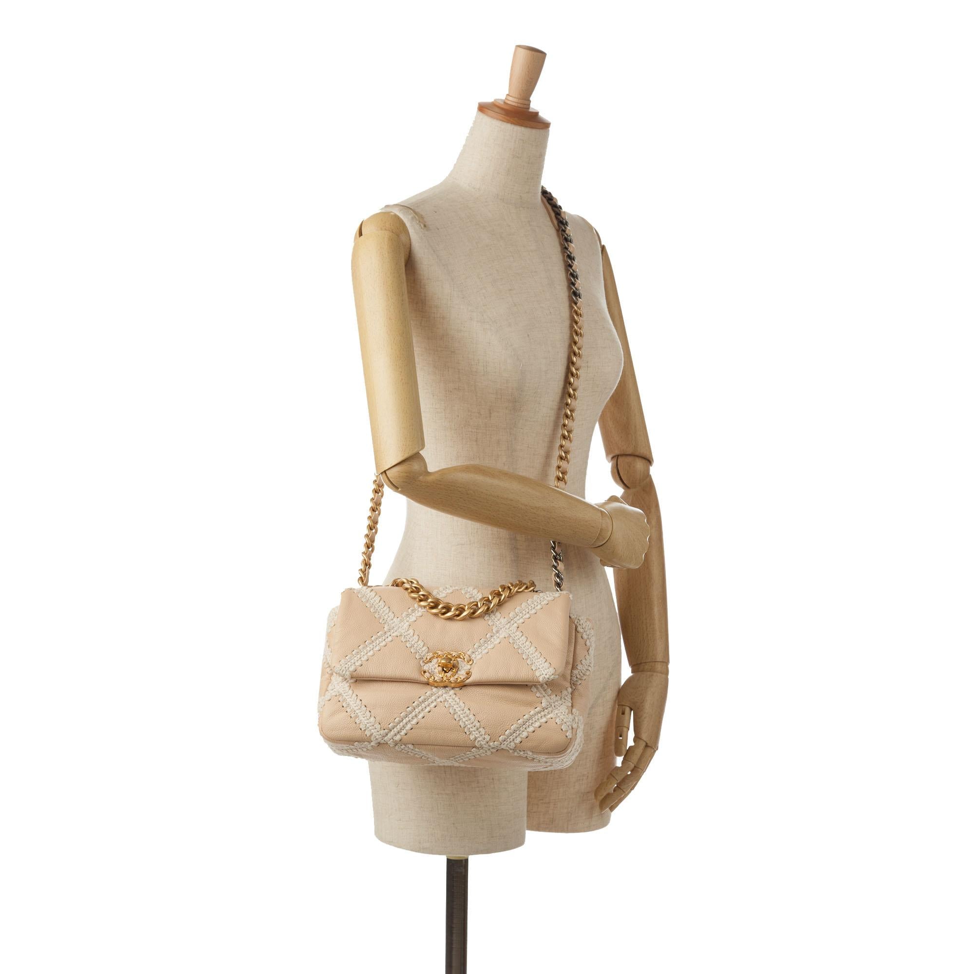 Chanel Medium Crochet and Calfskin 19 Flap Bag