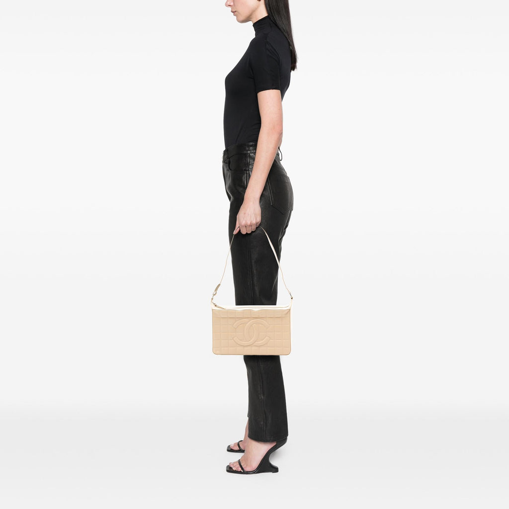 Chanel Medium Lambskin Chocolate Bar Shoulder Bag