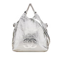 Chanel Medium Metallic Glazed Calfskin Perforated Rodeo Drive Satchel
