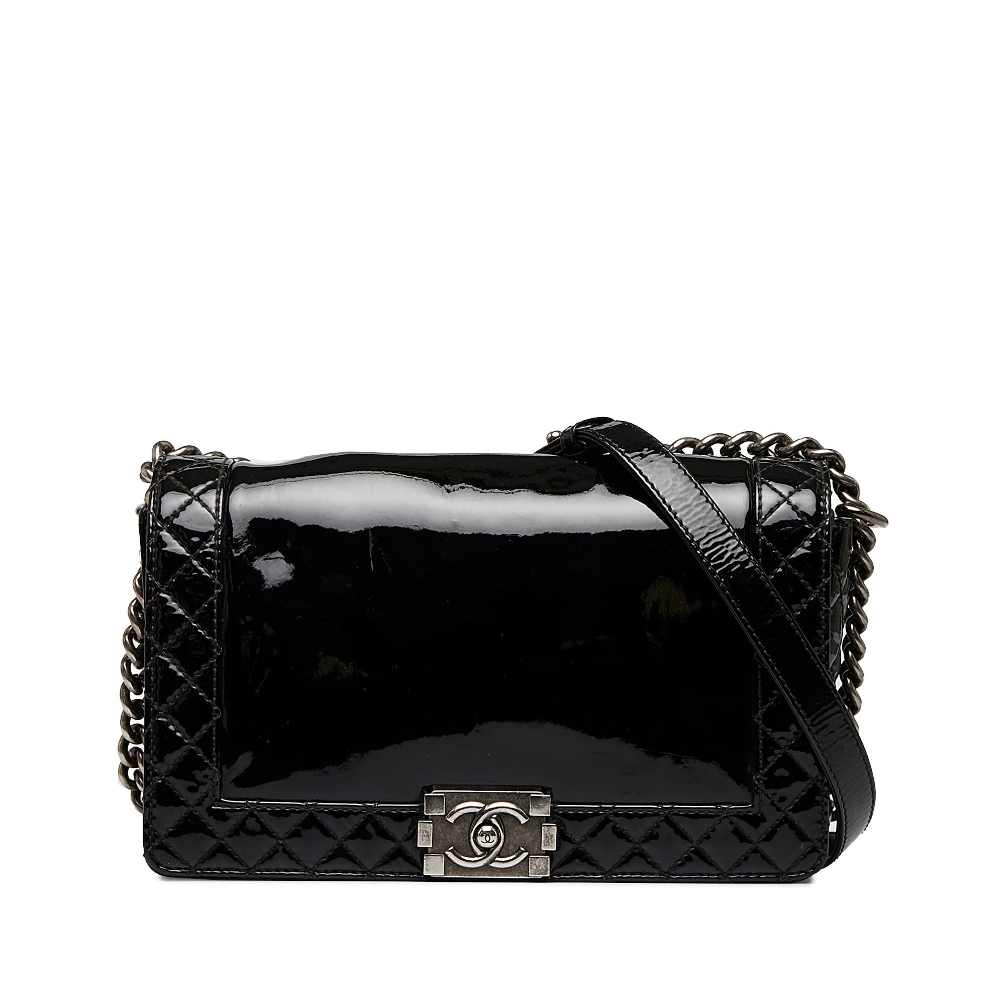 Chanel Medium Patent Boy Reverso Flap