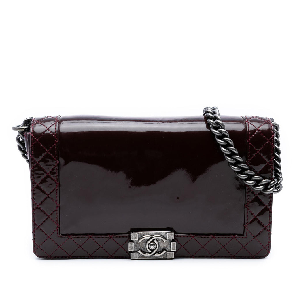 Chanel Medium Patent Boy Reverso Flap