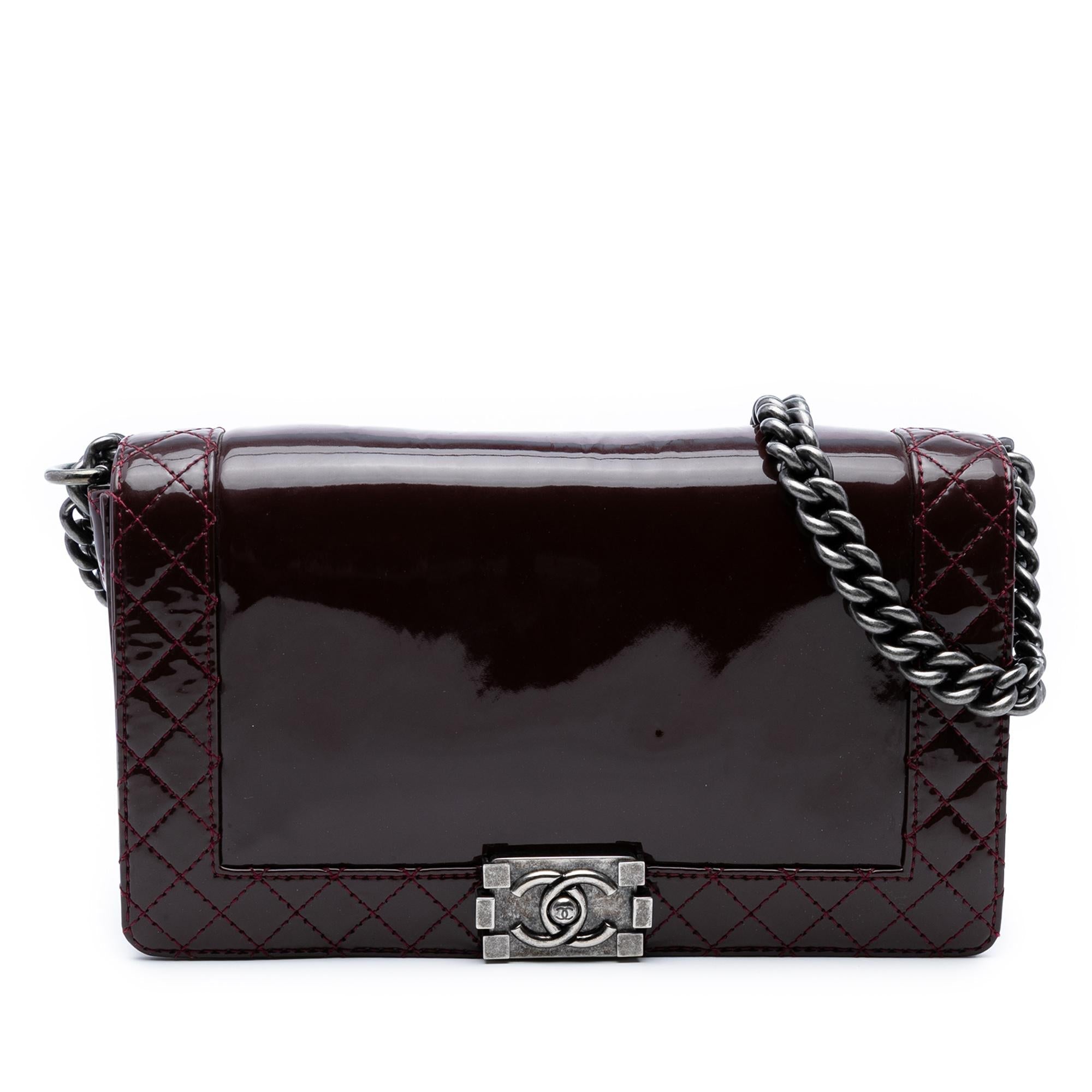 Chanel Medium Patent Boy Reverso Flap