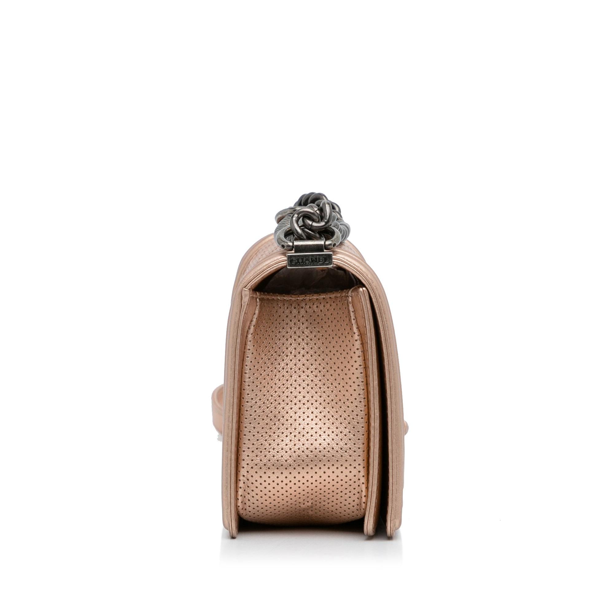Chanel Medium Perforated Lambskin Boy Flap (SHG-Fd6Dnd)