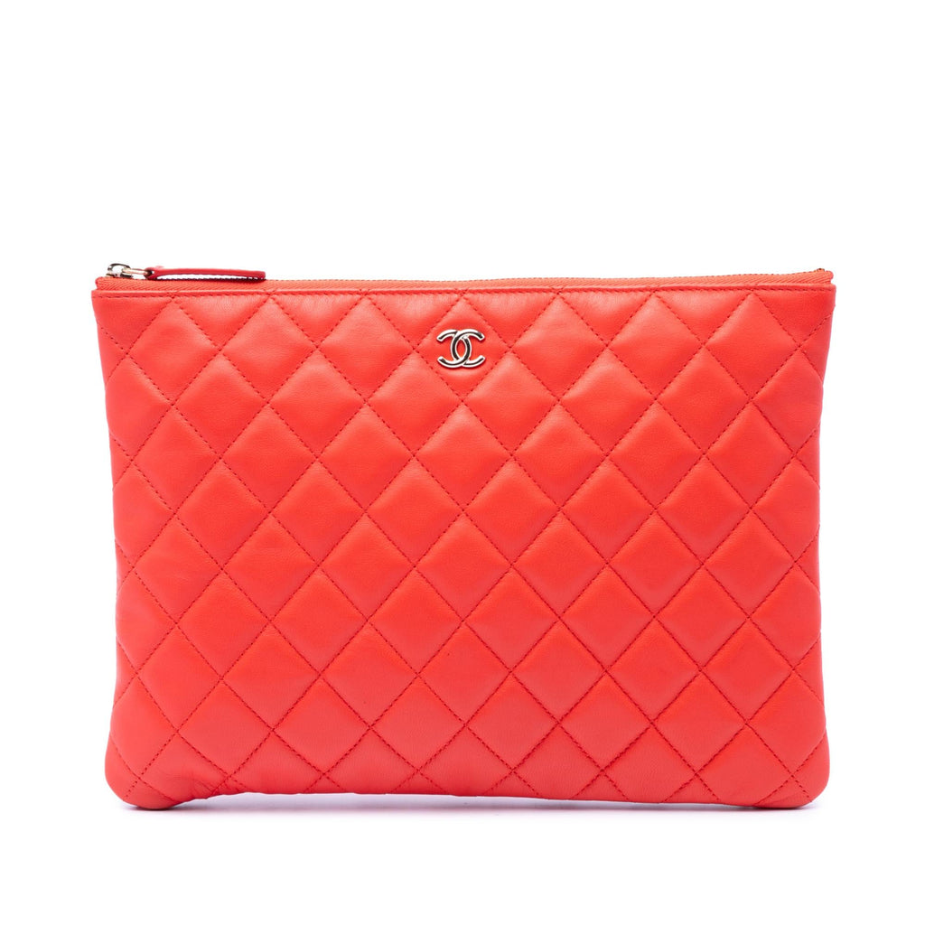 Chanel Medium Quilted Lambskin O Case Clutch