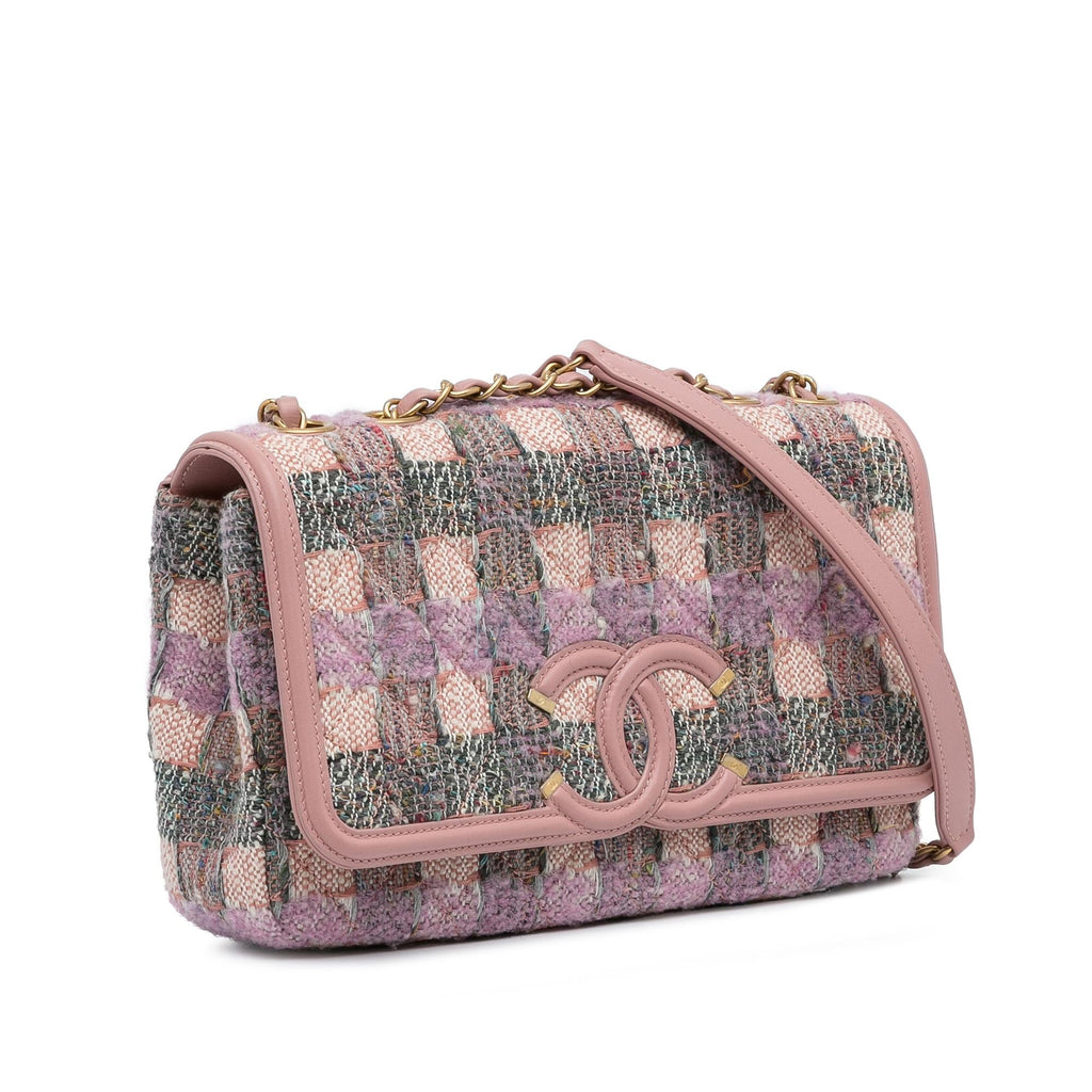 Chanel Medium Tweed Filigree Flap (SHG-AvwlCp)
