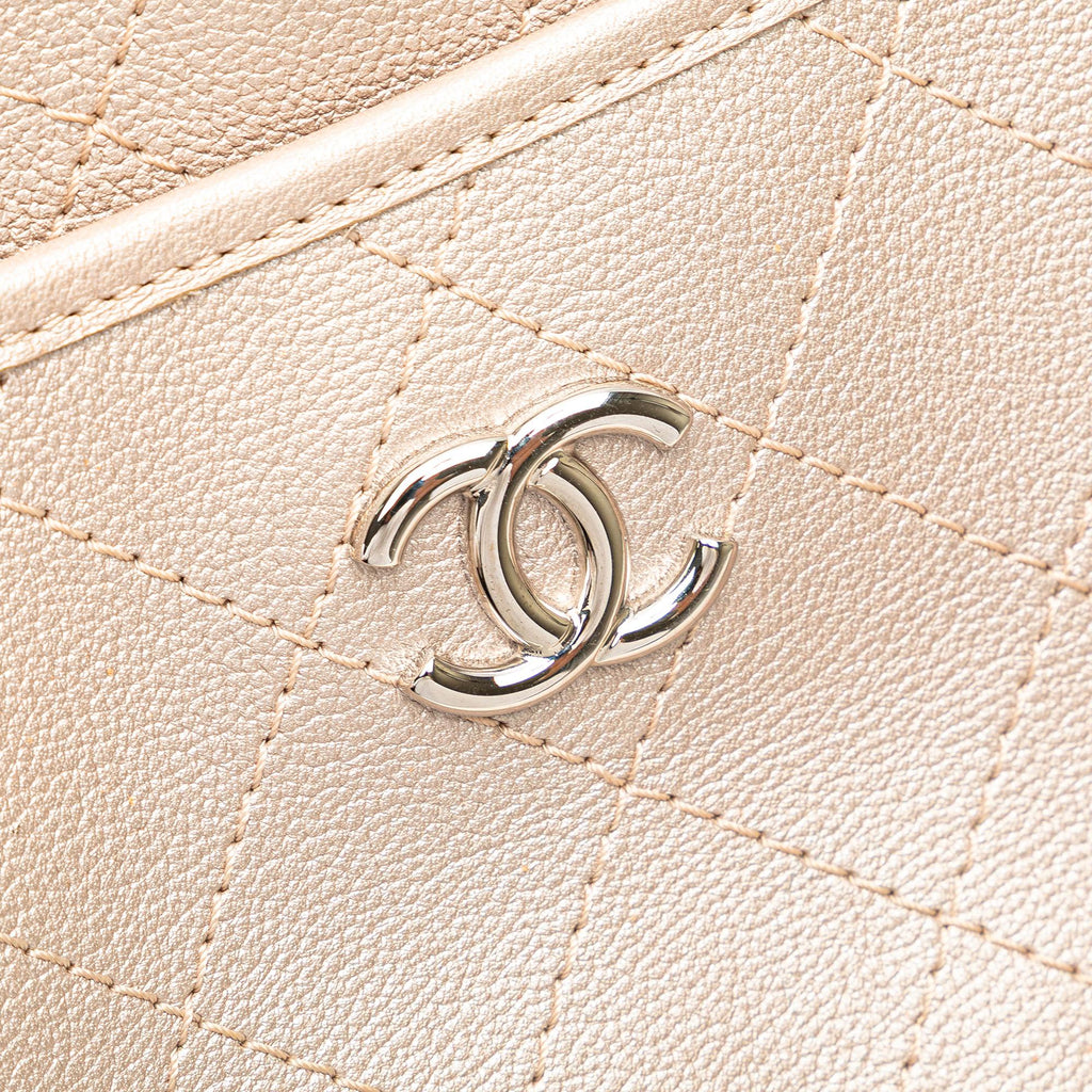 Chanel Metallic Calfskin Quilted Jungle Stroll Hobo