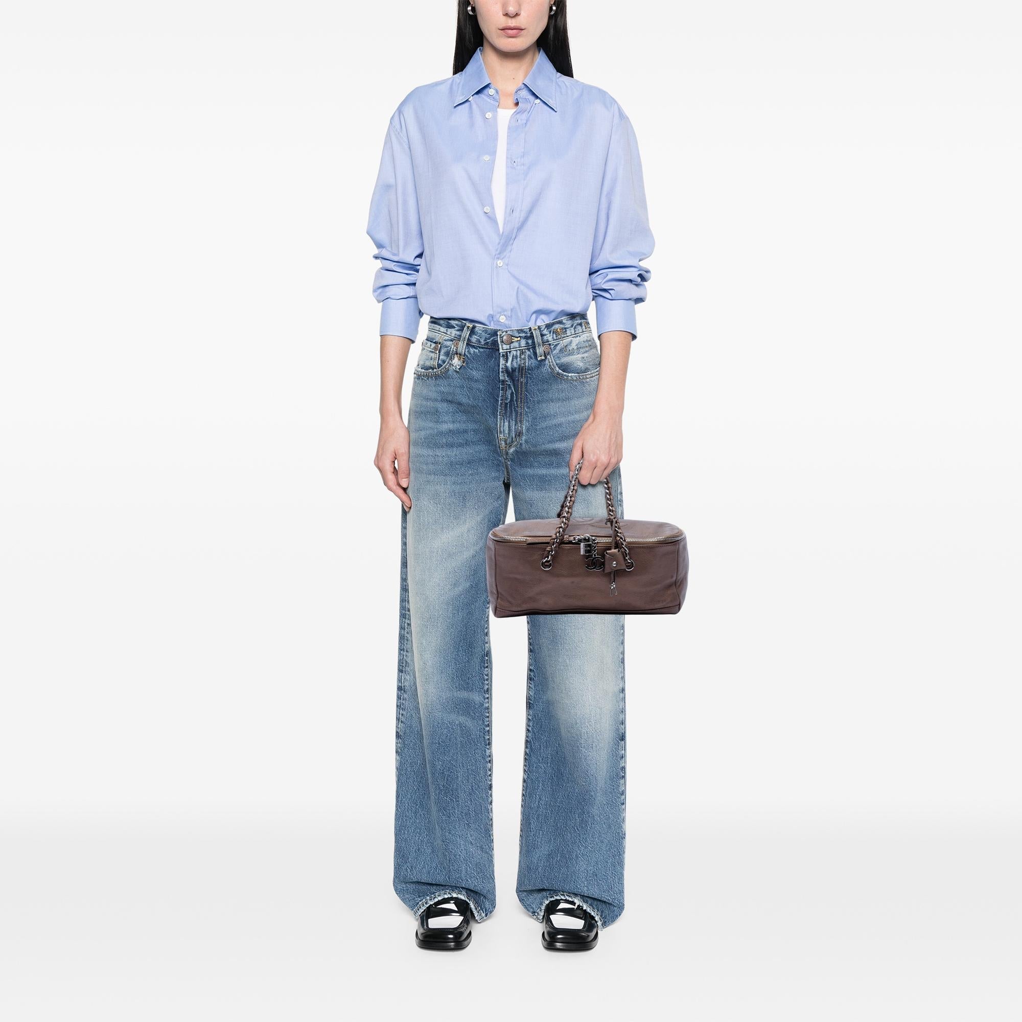 Chanel Metallic Deerskin CC Luxe Ligne Bowler Bag