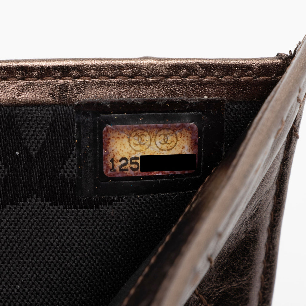 Chanel Metallic Lambskin Ligne Cambon French Purse Wallet (SHF-7hjblw)