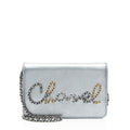 Chanel Metallic Lambskin Written In Chain Wallet on Chain