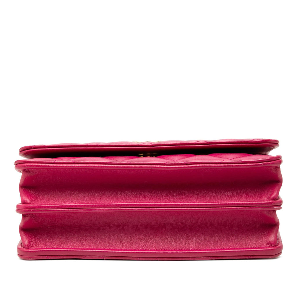 Chanel Mini CC Quilted Lambskin Pearl Samba Wallet On Chain