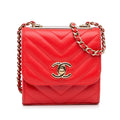 Chanel Mini Chevron Lambskin Trendy CC Chain Wallet (SHG-vfIIgX)