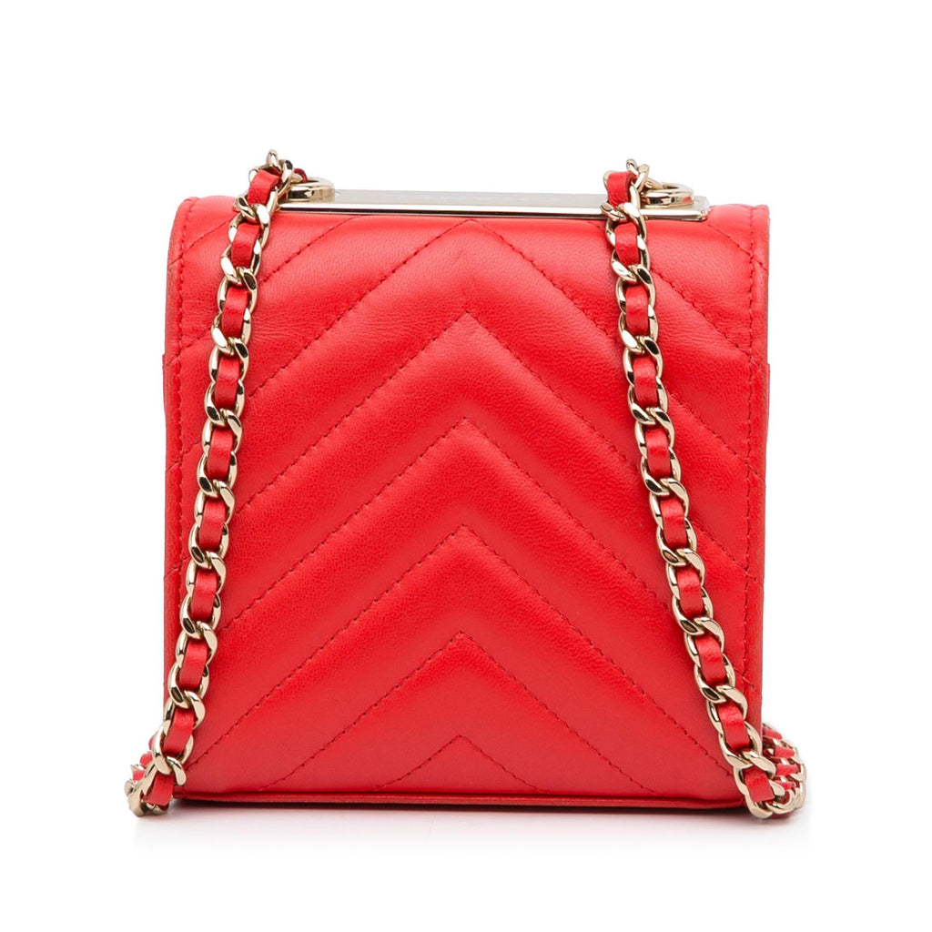 Chanel Mini Chevron Quilted Lambskin Trendy CC Chain Wallet (SHG-KVql9W)