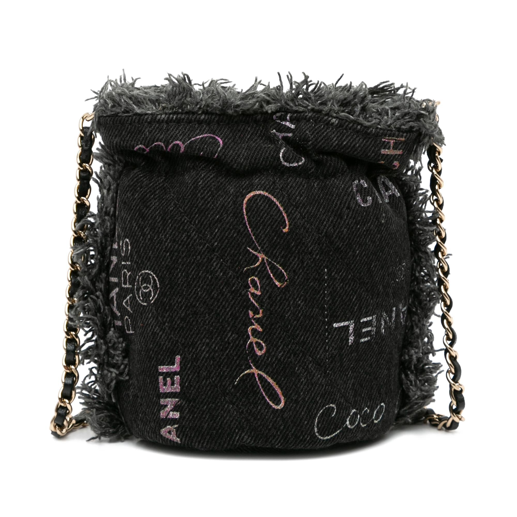 Chanel Mini Denim Mood Bucket with Chain