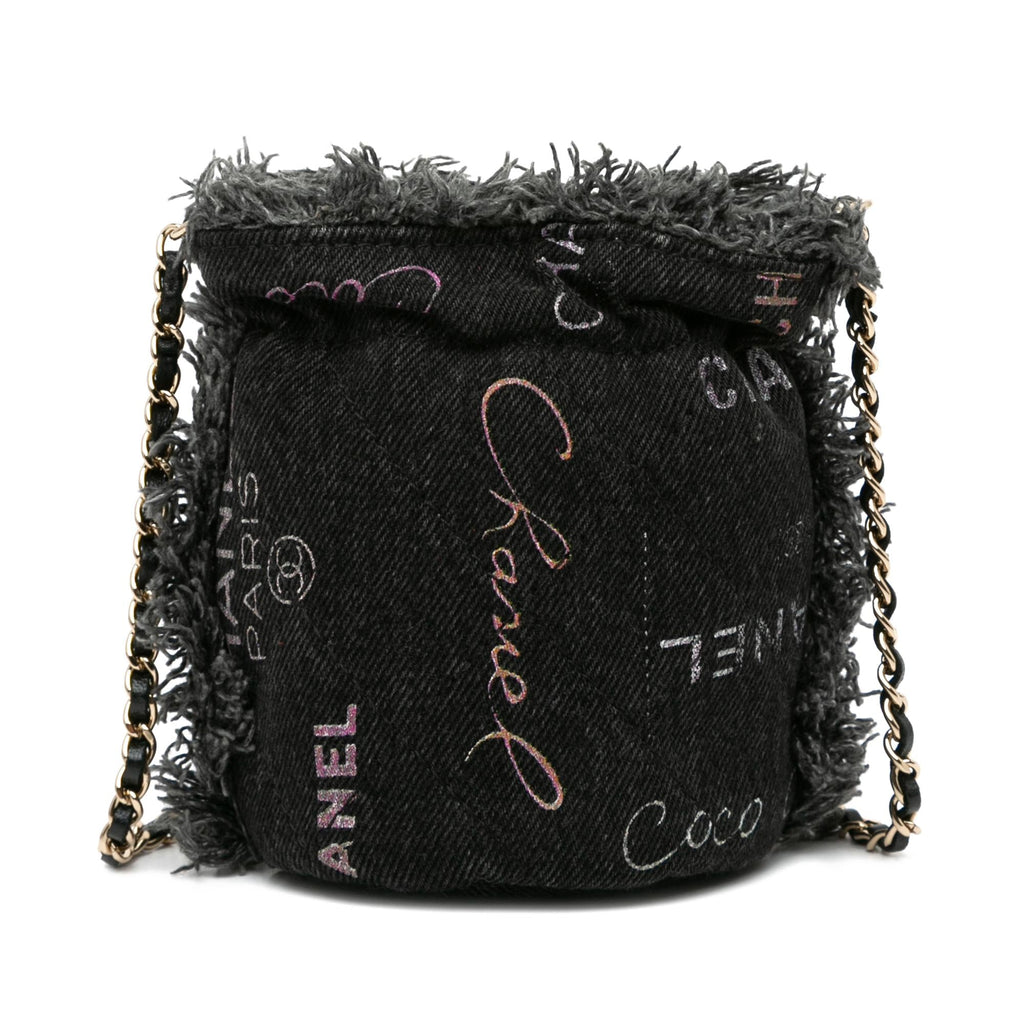 Chanel Mini Denim Mood Bucket with Chain