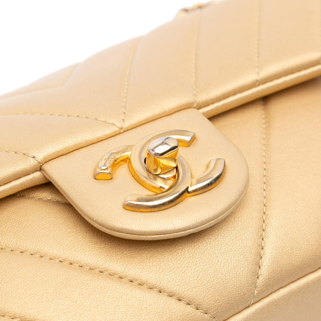 Chanel Mini Quilted Chevron Lambskin Camera Case Flap