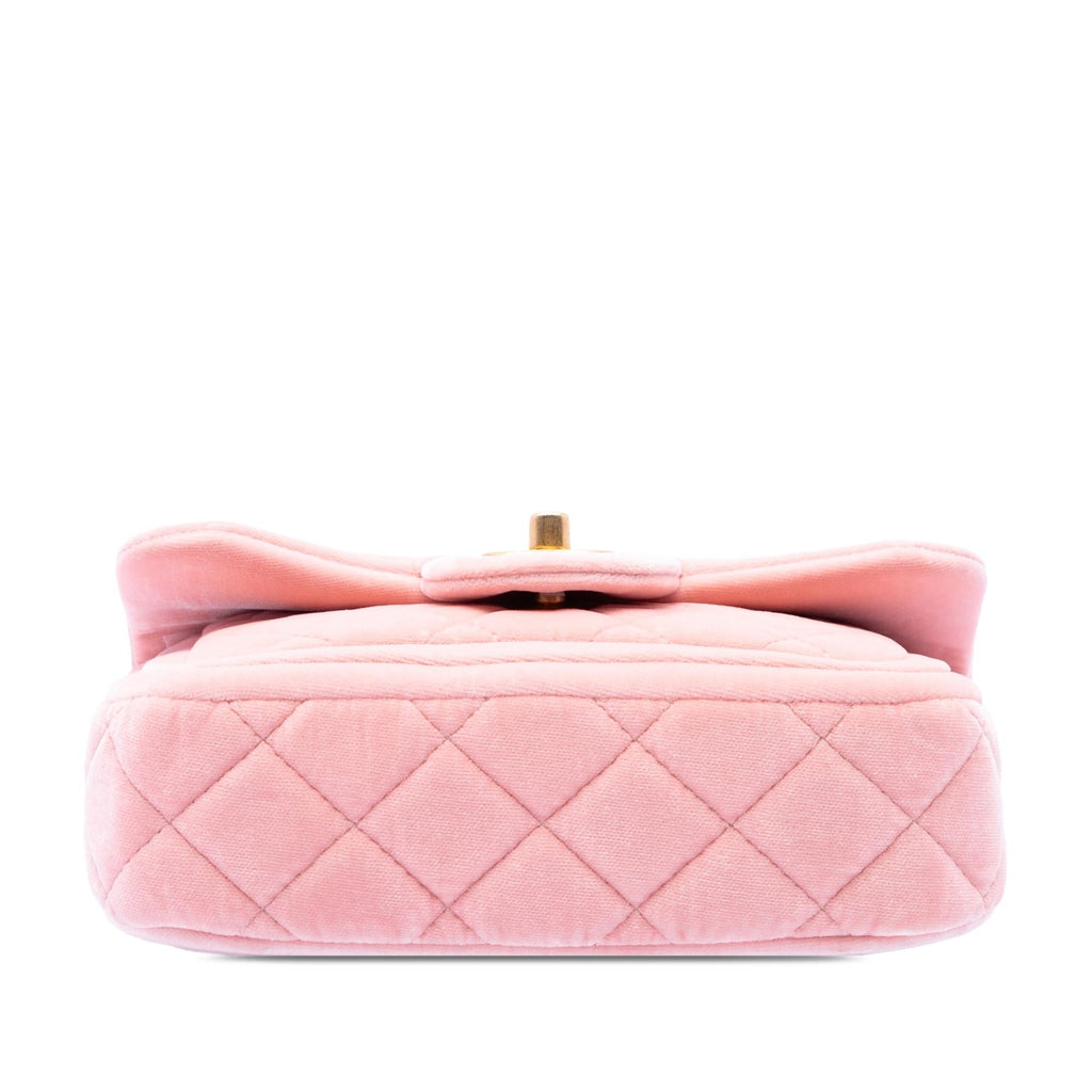 Chanel Mini Quilted Velvet Double Frame Flap
