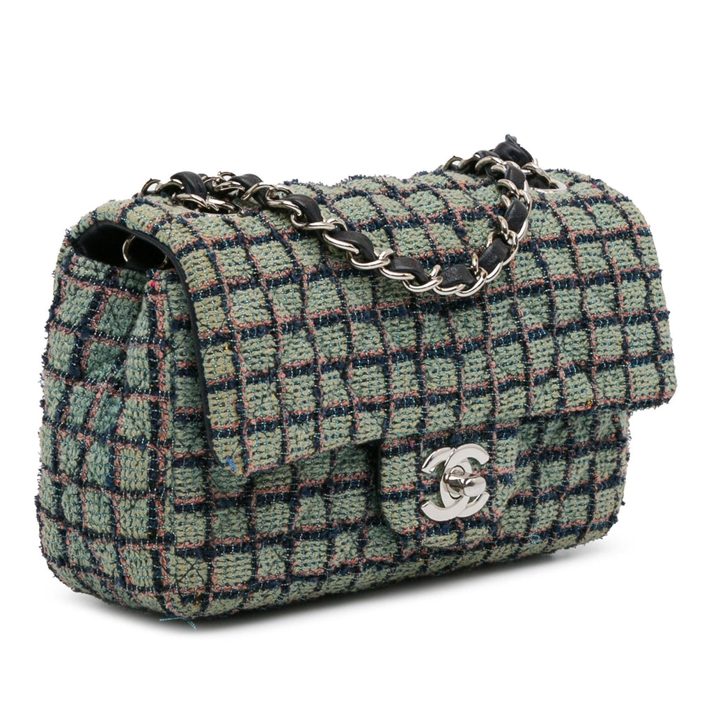 Chanel Mini Rectangular Classic Tweed Flap (SHG-QUYc9A)