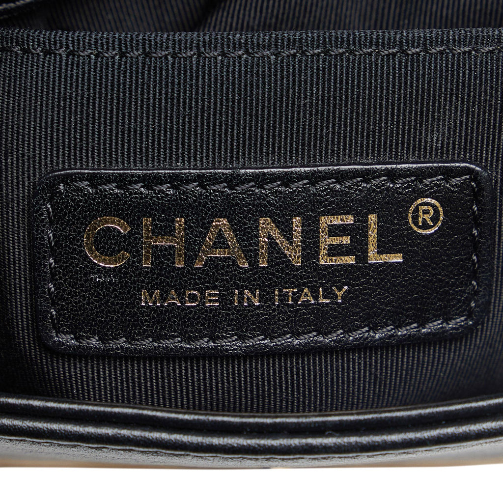 Chanel Mini Square Calfskin Graphic Flap Crossbody Bag