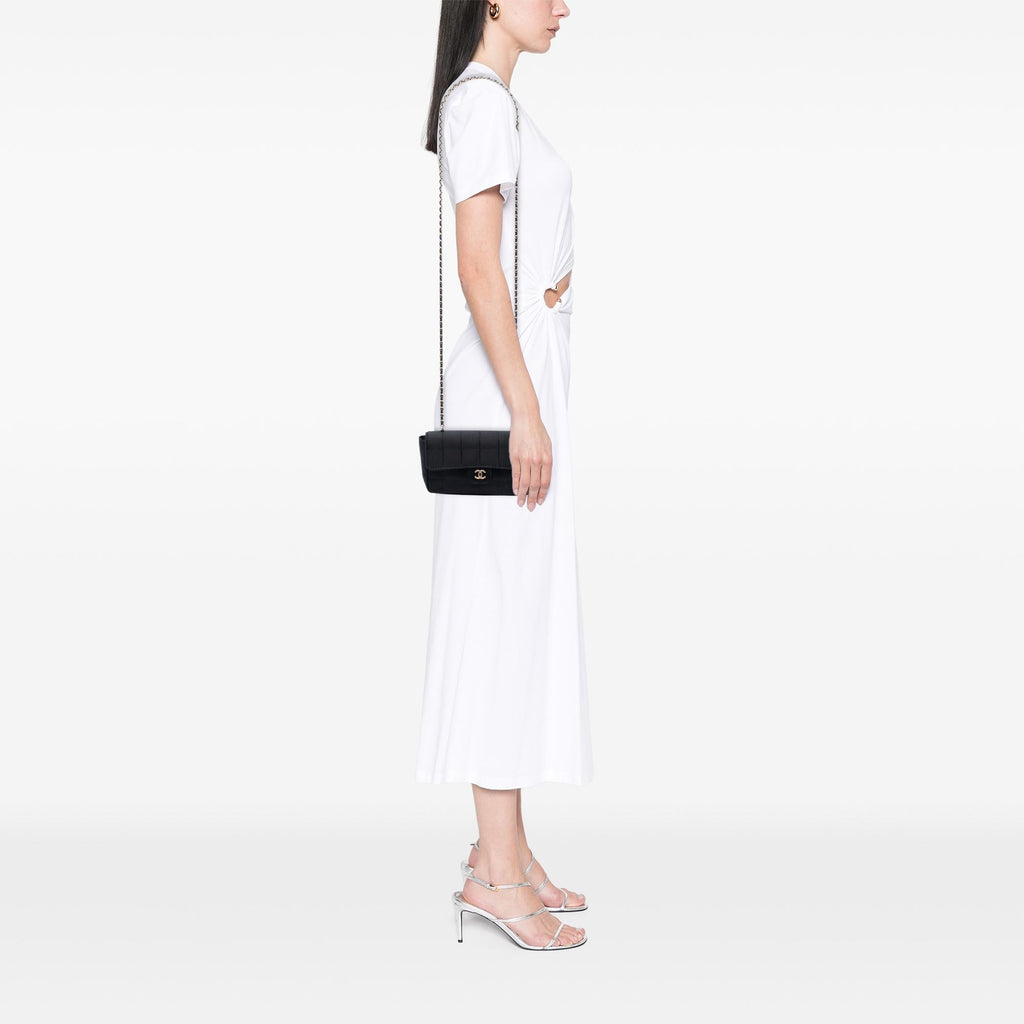 Chanel Mini Square Chocolate Bar Satin Single Flap